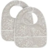 Jollein - Slab Waterproof (Nougat) - Polyester - Polyurethaan - Slabbetjes Baby - Botanical - 2 Stuks - 40 cm