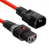 ACT AK5192 Netsnoer C13 IEC Lock | C14 | Rood | 50 cm