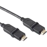 S-Impuls HDMI 2.0 Kabel - 4K 60hz - Draaibaar omhoog & omlaag - 3 meter - Zwart