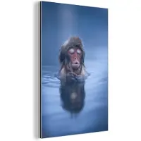 MuchoWow Wanddecoratie Metaal - Aluminium Schilderij Industrieel - Water - Aap - Reflectie - Dieren - 20x30 cm - Dibond - Foto op aluminium - Industriële muurdecoratie - Voor de woonkamer/slaapkamer