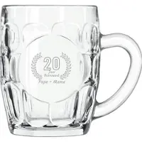 Libbey Gegraveerde Bierpul 55cl Papa + mama 20 jaar getrouwd