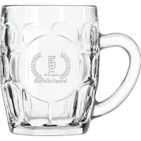 Libbey Gegraveerde Bierpul 55cl Gefeliciteerd 5 jaar getrouwd