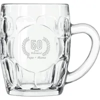 Libbey Gegraveerde Bierpul 55cl Papa + mama 50 jaar getrouwd