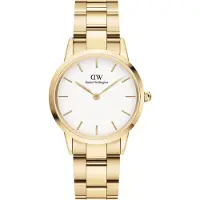 Daniel Wellington goud dames horloge met witte wijzerplaat & roestvrij stalen band