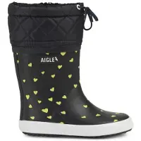 Aigle Regenlaars Aigle Kids Giboulee Print 2 Gold Hearts-Schoenmaat 28