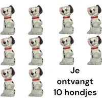Lucky 10 stuks hondjes Dalmatiër honden figuurtjes (ca 8 cm)