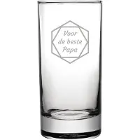 Fusion Gegraveerde longdrinkglas 28,5cl voor de beste Papa in hexagon