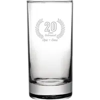 Fusion Gegraveerde Longdrinkglas 28,5cl Opa + Oma 20 jaar getrouwd
