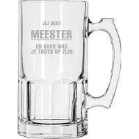 Libbey Gegraveerde Bierpul 1ltr Jij bent Meester en daar mag je trots op zijn