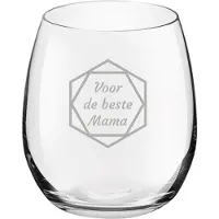 Royal Leerdam Gegraveerde Drinkglas 39cl voor de beste Mama in hexagon