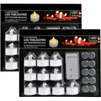 Cepewa 20x LED theelichtjes/waxinelichtjes 3,5 cm inclusief afstandsbediening - Kaarsen - Kaarsjes