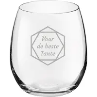 Royal Leerdam Gegraveerde Drinkglas 39cl voor de beste Tante in hexagon