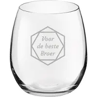 Royal Leerdam Gegraveerde Drinkglas 39cl voor de beste Broer in hexagon