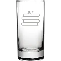 Fusion Gegraveerde longdrinkglas 28,5cl Juf met boeken