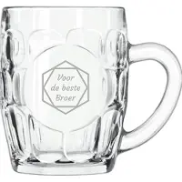 Libbey Gegraveerde Bierpul 55cl voor de beste Broer in hexagon