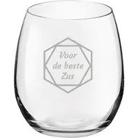 Royal Leerdam Gegraveerde Drinkglas 39cl voor de beste Zus in hexagon