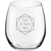 Royal Leerdam Gegraveerde Drinkglas 39cl voor de beste Opa in hexagon