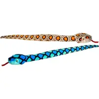 Keel Toys Slangen - 2 stuks - pluche - bruin-blauw - knuffel dier - 100 cm