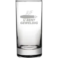 Fusion Gegraveerde longdrinkglas 28,5cl Juf u bent geweldig