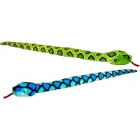 Keel Toys Slangen - 2 stuks - pluche - blauw-groen - knuffel dier - 100 cm