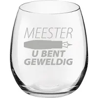 Royal Leerdam Gegraveerde Drinkglas 39cl Meester u bent geweldig