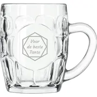 Libbey Gegraveerde Bierpul 55cl voor de beste Tante in hexagon