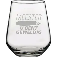 Pasabahce Gegraveerde Drinkglas 42,5cl Meester u bent geweldig