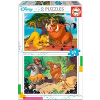 Educa puzzel - Disney Leeuwenkoning en Jungleboek - 2 x 20 stukjes