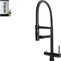 Selsiuz Inox XL kokend water kraan met titanium combi extra boiler gunmetal
