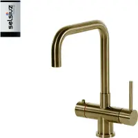 Selsiuz Inox kokend water kraan met titanium single boiler en U-uitloopkraan gold