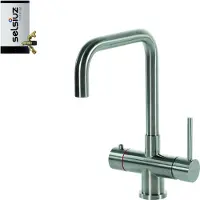 Selsiuz Inox kokend water kraan met titanium combi extra boiler en U-uitloopkraan inox
