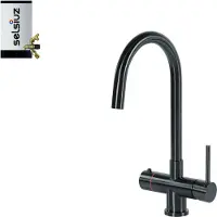 Selsiuz Inox kokend water kraan met combi extra boiler en C-uitloopkraan gunmetal