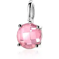 Zinzi zilveren hanger rond roze ZIH2072R (zonder collier)