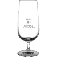 Fusion Gegraveerde bierglas op voet 41cl Jij bent Juf en daar mag je trots op zijn