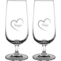 Fusion Gegraveerde bierglas op voet 41cl Pake mei hert & Beppe mei hert