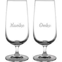 Fusion Gegraveerde bierglas op voet 41cl Muoike & Omke
