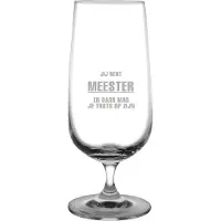 Fusion Gegraveerde bierglas op voet 41cl Jij bent Meester en daar mag je trots op zijn