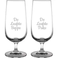 Fusion Gegraveerde bierglas op voet 41cl De Leafste Pake-De Leafste Beppe