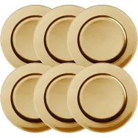 Cepewa kerstdiner onderbord - Set van 8x stuks - goud - kunststof - 33 cm