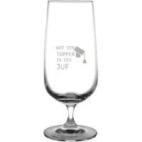 Fusion Gegraveerde bierglas op voet 41cl Wat een topper is die juf