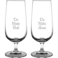 Fusion Gegraveerde bierglas op voet 41cl De Bêste Mem-De Bêste Heit