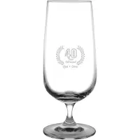 Fusion Gegraveerde Bierglas op voet 41cl Opa + Oma 40 jaar getrouwd