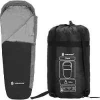Springos Slaapzak - 220 x 80 cm - - Dekenmodel - Inclusief Draagtas - Slaapzakken - Zwart