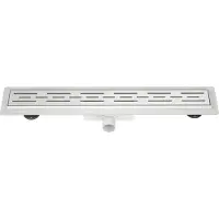 Guido Gusto Mat wit RVS Douchegoot compleet met flens 50x7x6,7cm standaard rooster