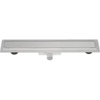Guido Gusto Mat wit RVS Douchegoot compleet met flens 100x7x6,7cm gesloten rooster