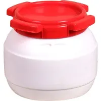 Basic Nature - Weithalstonne Rund - Beschermdoos 10,4 l, grijs/rood/wit