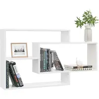vidaXL Wandschappen 104x20x58,5 cm bewerkt hout hoogglans wit