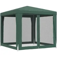 vidaXL Partytent met 4 mesh zijwanden 2,5x2,5 m HDPE groen