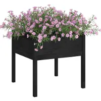 vidaXL Plantenbakken 2 st 70x70x70 cm massief grenenhout zwart