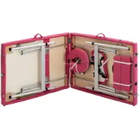 vidaXL Massagetafel inklapbaar 3 zones aluminum roze